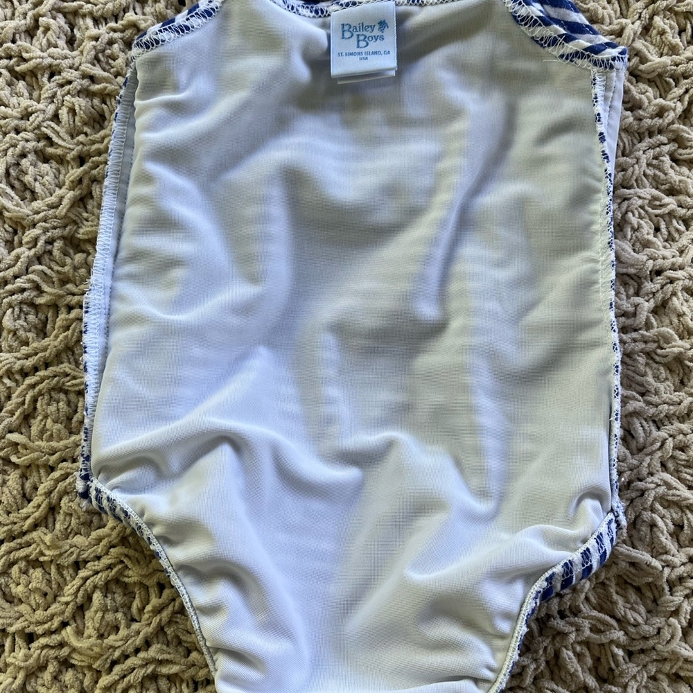 Bailey Boys Brand girls 1 piece swimsuit blue white stripes Sailboat size 2T - Picture 8 of 9